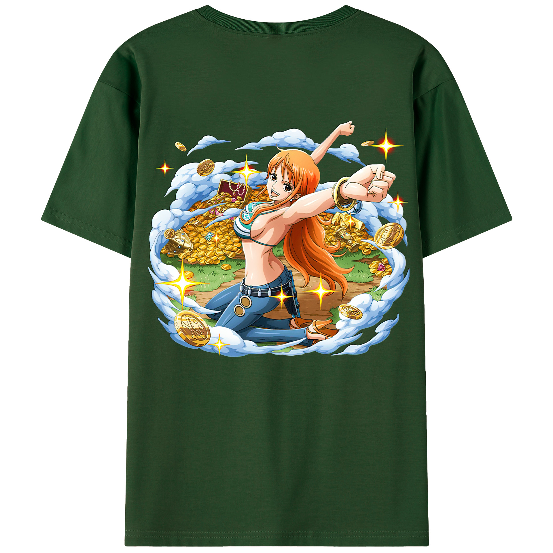 ワンピース ナミ ONE PIECE Nami 綿100％半袖Tシャツ（背面プリント）